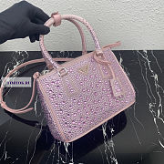 Prada Galleria Satin Pink Bag with Crystals 24.5x16.5x11cm - 5