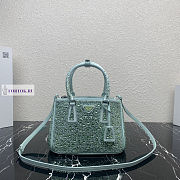 Prada Galleria Satin Green Bag with Crystals 24.5x16.5x11cm - 1