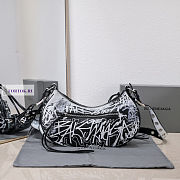 Balenciaga Le Cagole Black Graffiti Shoulder Bag 33x18x8cm - 6