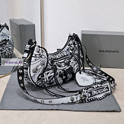 Balenciaga Le Cagole Black Graffiti Shoulder Bag 33x18x8cm - 4