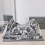 Balenciaga Le Cagole White Graffiti Shoulder Bag 33x18x8cm - 1