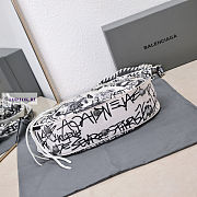Balenciaga Le Cagole White Graffiti Shoulder Bag 33x18x8cm - 6