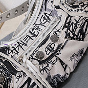 Balenciaga Le Cagole White Graffiti Shoulder Bag 33x18x8cm - 2