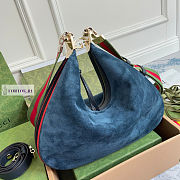 Gucci Large Attache Oatmeal Blue Suede Bag 35x32x6cm - 5