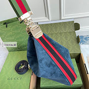 Gucci Large Attache Oatmeal Blue Suede Bag 35x32x6cm - 4