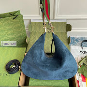 Gucci Large Attache Oatmeal Blue Suede Bag 35x32x6cm - 3