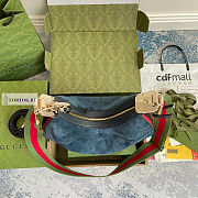 Gucci Large Attache Oatmeal Blue Suede Bag 35x32x6cm - 2