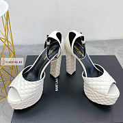 YSL Quilted Tass White Pumps - 2