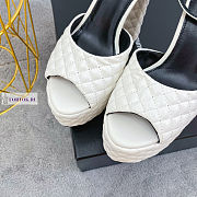 YSL Quilted Tass White Pumps - 3