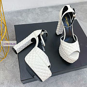 YSL Quilted Tass White Pumps - 4