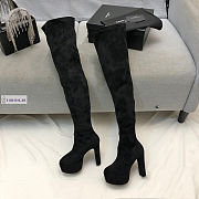 YSL Black Suede High Boots - 1