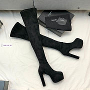 YSL Black Suede High Boots - 6