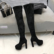 YSL Black Suede High Boots - 4