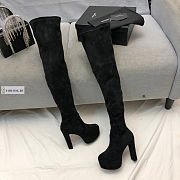 YSL Black Suede High Boots - 3