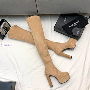 YSL Brown Suede High Boots - 5