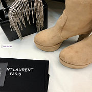 YSL Brown Suede High Boots - 3