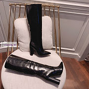 YSL Black Leather High Boots - 5