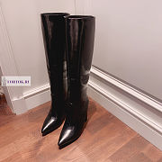 YSL Black Leather High Boots - 4