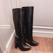 YSL Black Leather High Boots - 3