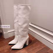 YSL White Leather Boots - 6