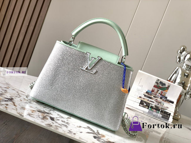 LV Capucines BB Silver and Mint Bag 27x18x9cm - 1