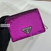 Prada Cardholder with Shoulder Strap Violet 11.5x8cm - 1