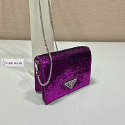 Prada Cardholder with Shoulder Strap Violet 11.5x8cm - 5