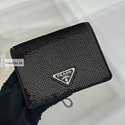 Prada Cardholder with Shoulder Strap Black 11.5x8cm - 1