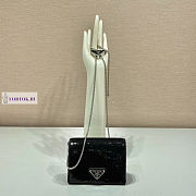 Prada Cardholder with Shoulder Strap Black 11.5x8cm - 3