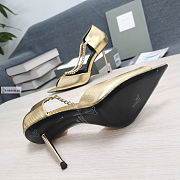 Tom Ford Snake Leather Gold Pumps - 6