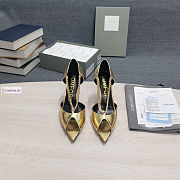 Tom Ford Snake Leather Gold Pumps - 5