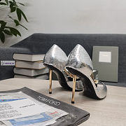 Tom Ford Snake Leather Silver Pumps - 2