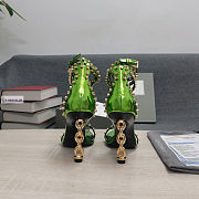 Tom Ford Padlock Chain Green Pumps - 6