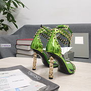 Tom Ford Padlock Chain Green Pumps - 5