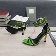 Tom Ford Padlock Chain Green Pumps - 2