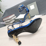 Tom Ford Padlock Chain Blue Pumps - 5