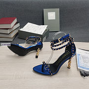 Tom Ford Padlock Chain Blue Pumps - 2