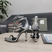 Tom Ford Padlock Chain Silver Pumps - 4