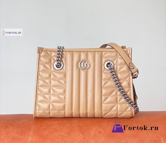 Gucci Marmont Small Tote Bag Rose Beige 26.5x19x11cm - 1