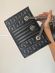 Gucci Marmont Small Tote Bag Black 26.5x19x11cm - 3