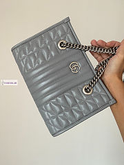 Gucci Marmont Small Tote Bag Grey 26.5x19x11cm - 5