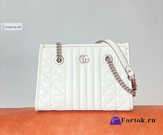 Gucci Marmont Small Tote Bag White 26.5x19x11cm - 1