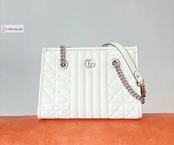 Gucci Marmont Small Tote Bag White 26.5x19x11cm