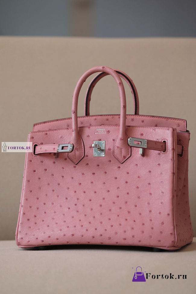 Hermes Pink Ostrich Leather Birkin 25/30/35cm - 1