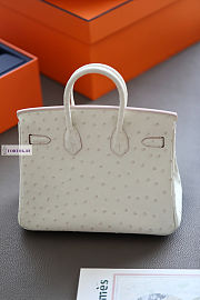 Hermes White Ostrich Leather Birkin 25/30/35cm - 2