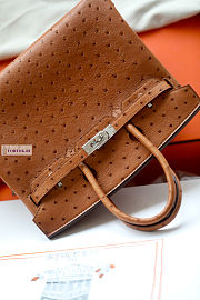 Hermes Brown Ostrich Leather Birkin 25/30/35cm - 4