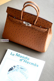 Hermes Brown Ostrich Leather Birkin 25/30/35cm - 2