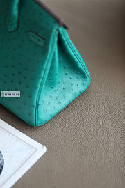 Hermes Green Ostrich Leather Birkin 25/30/35cm - 5