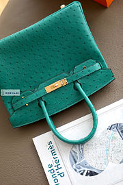 Hermes Green Ostrich Leather Birkin 25/30/35cm - 2