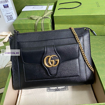 Gucci Calfskin Black Tote Bag 27.5x21x7.5cm